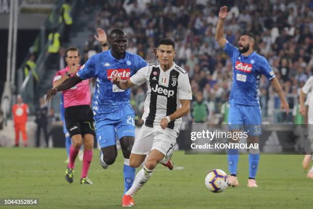 Cristiano Ronaldo of Juventus in action, during Italian Serie A football match Juventus - Napoli at the Allianz stadium. Juventus won 3-1.
