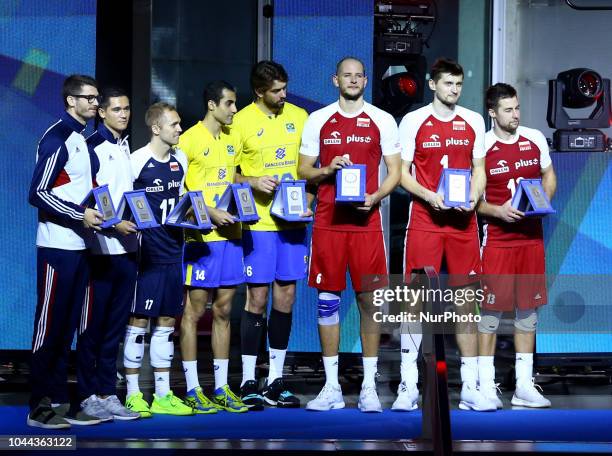 Poland v Brazil - FIVP Men's World Championship Final Matt Anderson Micah Christenson , Pawel Zatorski , Douglas Souza , Lucas Saatkamp , Bartosz...