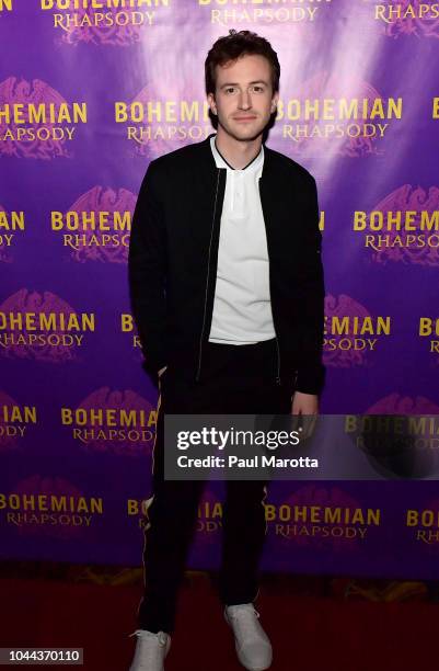 Actor Joseph Mazzello, who portrays John Deacon, walks the red carpet at the Boston red carpet screening of 'Bohemian Rhapsody,' the film about the...