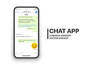 Mobile Chat App Vector Mockup