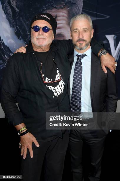 Avi Arad and Matt Tolmach attend the premiere of Columbia Pictures' 'Venom' at Regency Village Theatre on October 1, 2018 in Westwood, California.