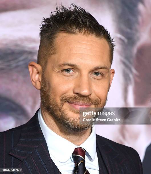 Tom Hardy arrives at the Premiere Of Columbia Pictures' "Venom" at Regency Village Theatre on October 1, 2018 in Westwood, California.