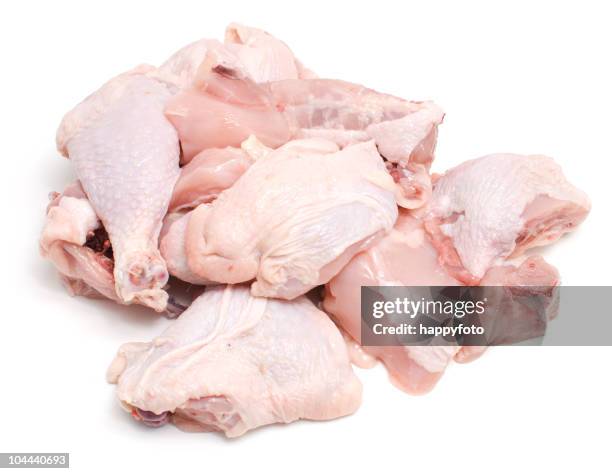 raw chicken meat - raw chicken pieces stock pictures, royalty-free photos & images
