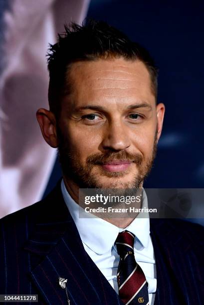 Tom Hardy attends the Premiere Of Columbia Pictures' "Venom" at Regency Village Theatre on October 1, 2018 in Westwood, California.