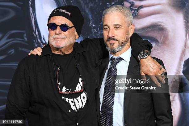 Matt Tolmach, Avi Arad arrives at the Premiere Of Columbia Pictures' "Venom" at Regency Village Theatre on October 1, 2018 in Westwood, California.