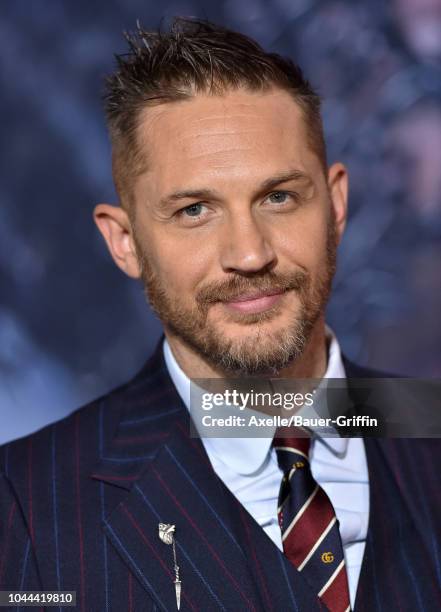 Tom Hardy attends the premiere of Columbia Pictures' 'Venom' at Regency Village Theatre on October 1, 2018 in Westwood, California.