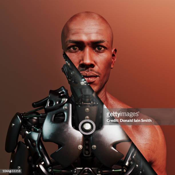 man cut away to reveal robot - cut in half ストックフォトと画像