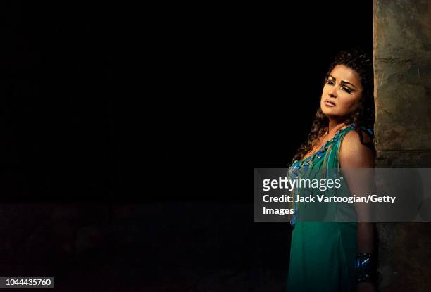 Russian soprano Anna Netrebko performs at the final dress rehearsal prior to the season revival of the Metropolitan Opera/Sonja Frisell production of...