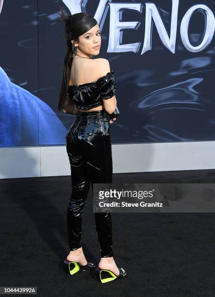 Jenna Ortega arrives at the Premiere Of Columbia Pictures' "Venom" at Regency Village Theatre on October 1, 2018 in Westwood, California.