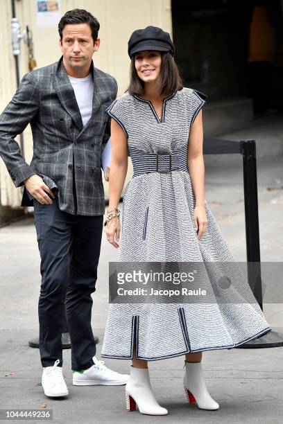 Ross McCall and Alessandra Mastronardi attend the Chanel show as part of the Paris Fashion Week Womenswear Spring/Summer 2019 on October 2, 2018 in...