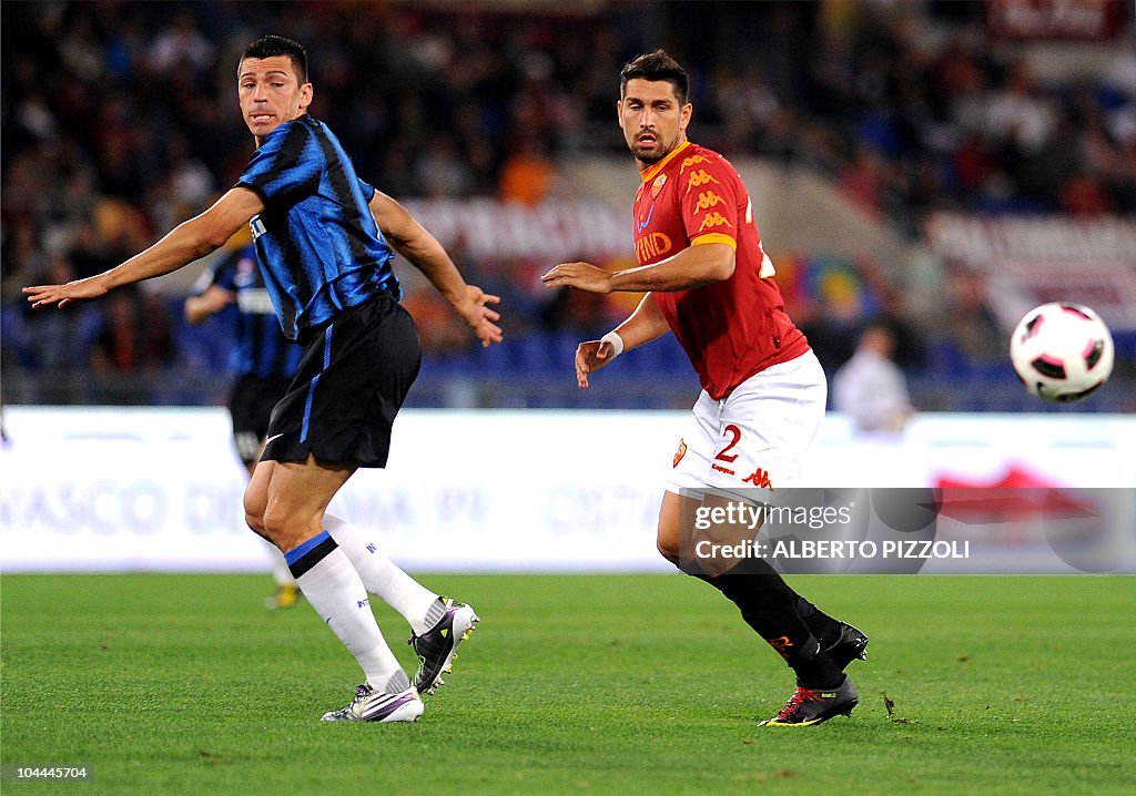 Lucio Inter Inter Milan's Brazilian defender Lucio eyes the ball with AS Roma's ...