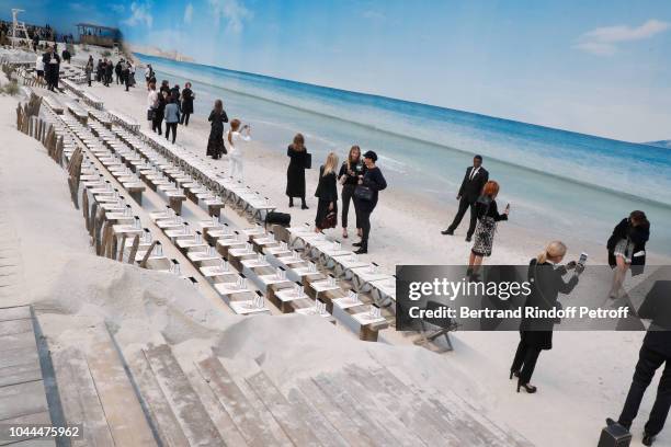 Illustration view of the "Chanel's Beach" during the Chanel show as part of the Paris Fashion Week Womenswear Spring/Summer 2019 on October 2, 2018...