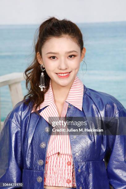 Lin Yun attends the Chanel show at Le Grand Palais as part of Paris Fashion Week Womenswear on October 2, 2018 in Paris, France.