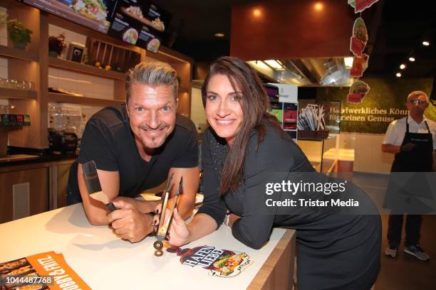 Hardy Krueger jr. And his wife Alice Krueger during the charity event 'Food for Good' to celebrate the first anniversary of Food Sky at Europa...