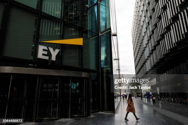 The Ernst & Young offices stand in 1 More London Riverside on October 1, 2018 in London, England. The government has called for a review of the...