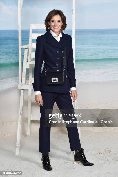 Ines De La Fressange attends the Chanel show as part of the Paris Fashion Week Womenswear Spring/Summer 2019 on October 2, 2018 in Paris, France.