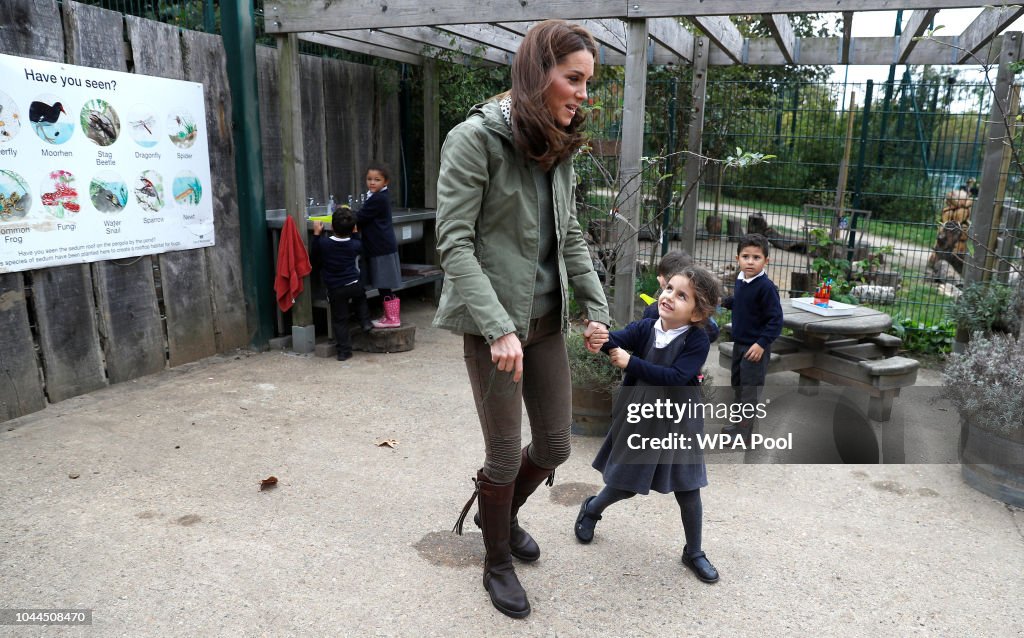 The Duchess Of Cambridge Visits Sayers Croft Forest School