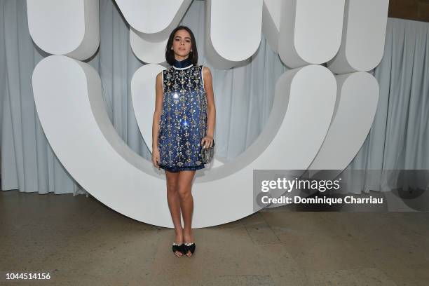 Bruna Marquezine attends the Miu Miu show as part of the Paris Fashion Week Womenswear Spring/Summer 2019 on October 2, 2018 in Paris, France.
