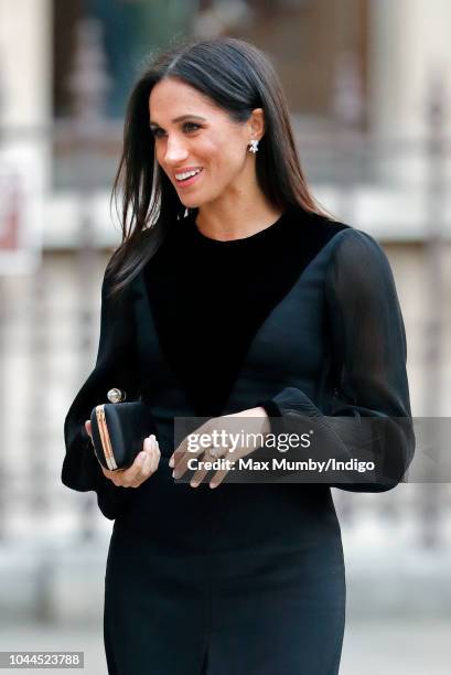 Meghan, Duchess of Sussex arrives to open 'Oceania' at the Royal Academy of Arts on September 25, 2018 in London, England. 'Oceania' is the...