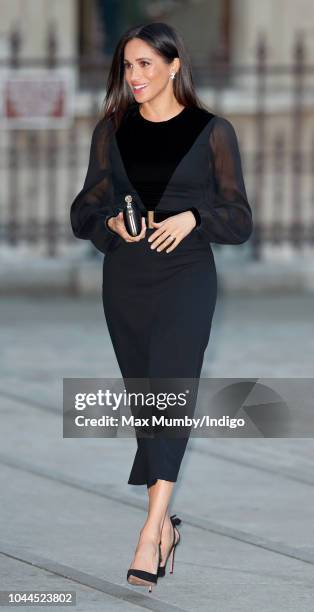 Meghan, Duchess of Sussex arrives to open 'Oceania' at the Royal Academy of Arts on September 25, 2018 in London, England. 'Oceania' is the...