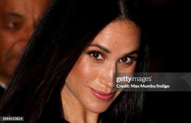 Meghan, Duchess of Sussex departs after opening 'Oceania' at the Royal Academy of Arts on September 25, 2018 in London, England. 'Oceania' is the...