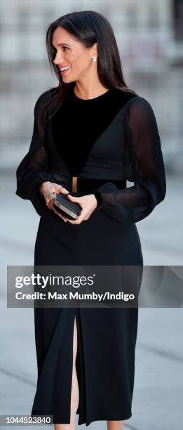 Meghan, Duchess of Sussex arrives to open 'Oceania' at the Royal Academy of Arts on September 25, 2018 in London, England. 'Oceania' is the...