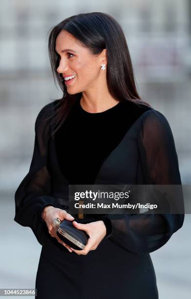 Meghan, Duchess of Sussex arrives to open 'Oceania' at the Royal Academy of Arts on September 25, 2018 in London, England. 'Oceania' is the...