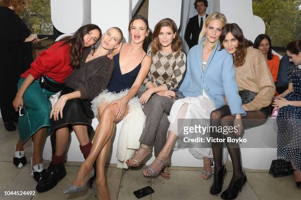 Rebecca Dayan, Dree Hemingway, Juliette Lewis, Kate Mara, Poppy delevingne and Alexa Chung attend the Miu Miu show as part of the Paris Fashion Week...