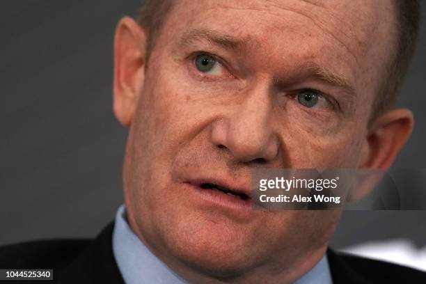 Sen. Chris Coons participates in a discussion during the 2018 Atlantic Festival October 2, 2018 in Washington, DC. The Atlantic held its annual...