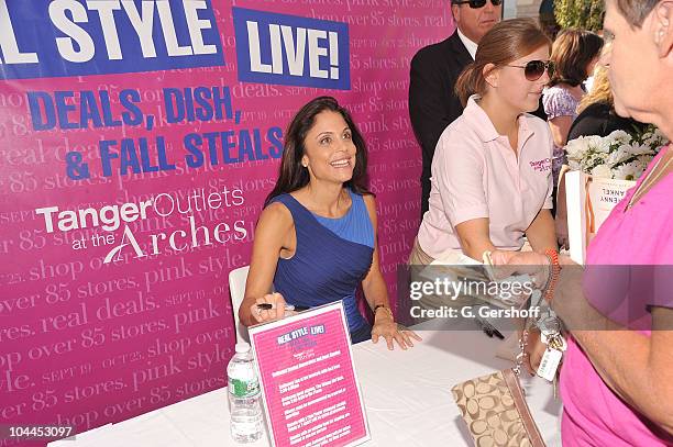 Personality Bethenny Frankel signs copies of her book at the Real Style Live event at Tanger Outlets on September 25, 2010 in Deer Park, New York.