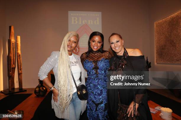 Misa Hylton, Mashonda, and Donna Karan attend the "Blend" Book Launch Party on October 1, 2018 in New York City.