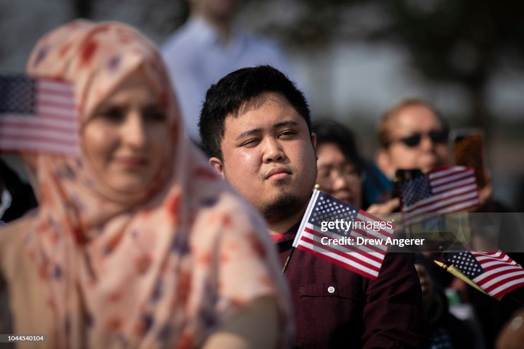Liberty State Park Hosts Naturalization Ceremony For Immigrants To U.S.