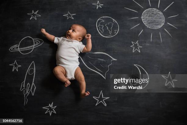 little astronaut - moon and stars stock pictures, royalty-free photos & images