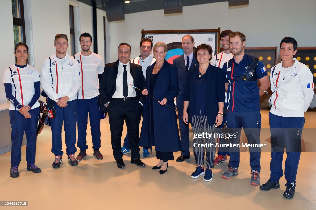 Prince Edward, Earl Of Wessex And Sophie, Countess Of Wessex Visit The INSEP In Paris