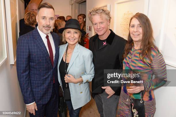 David Furnish, Lulu, Chris Levine and Kathelin Gray attend the Chris Levine 'Inner [Deep] Space' in benefit of Elton John AIDS Foundation private...