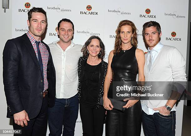 Actor Luke MacFarlane, actor Matthew Rhys, actress Sally Field, actress Rachel Griffiths and actor Dave Annable attend the "Brothers and Sisters...