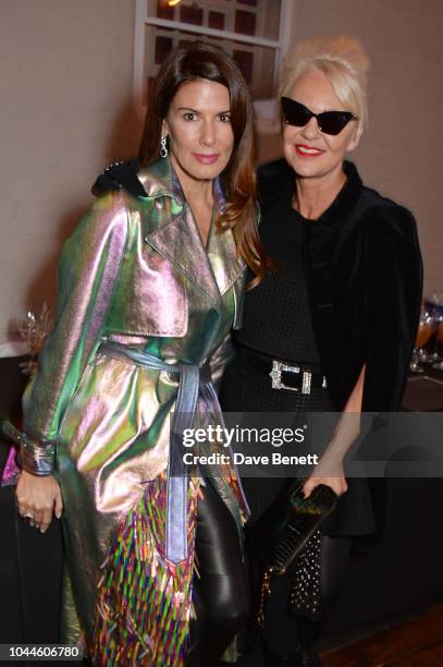 Christina Estrada and Amanda Eliasch attend the Chris Levine 'Inner [Deep] Space' in benefit of Elton John AIDS Foundation private view hosted by...