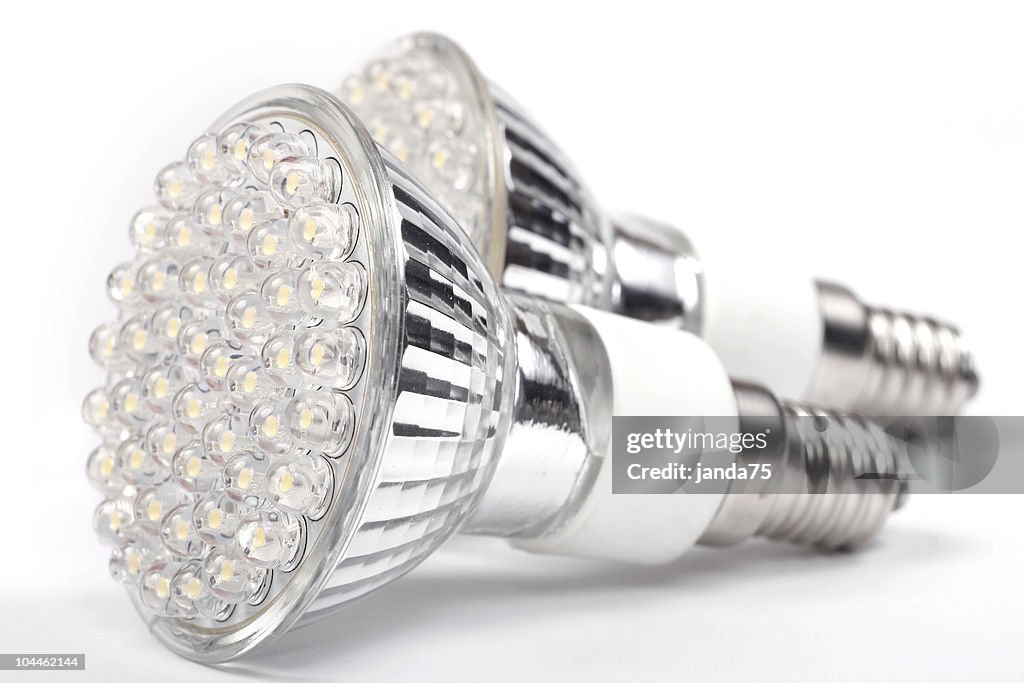 An up close picture of LED lights