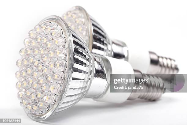 an up close picture of led lights - energy efficient lightbulb bildbanksfoton och bilder