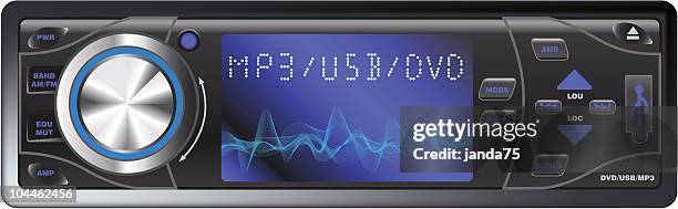 modern car audio - car radio stock illustrations
