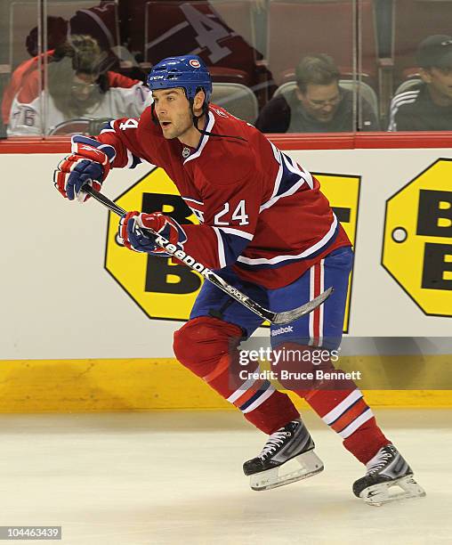 Alex Henry of the Montreal Canadiens skates against the Ottawa Senators at the Bell Centre on September 24, 2010 in Montreal, Canada. The Canadiens...