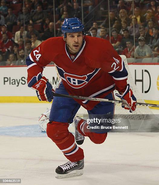 Alex Henry of the Montreal Canadiens skates against the Ottawa Senators at the Bell Centre on September 24, 2010 in Montreal, Canada. The Canadiens...