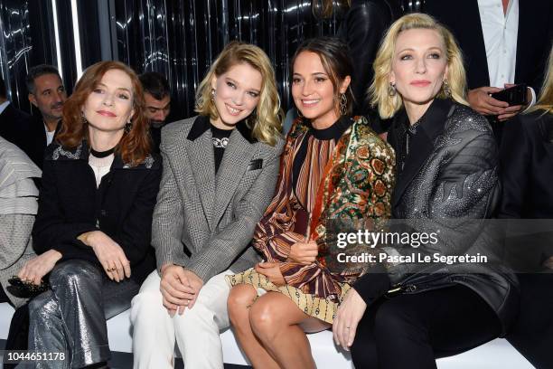 Isabelle Huppart, Léa Seydoux, Alicia Vikander and Cate Blanchett attend the Louis Vuitton show as part of the Paris Fashion Week Womenswear...