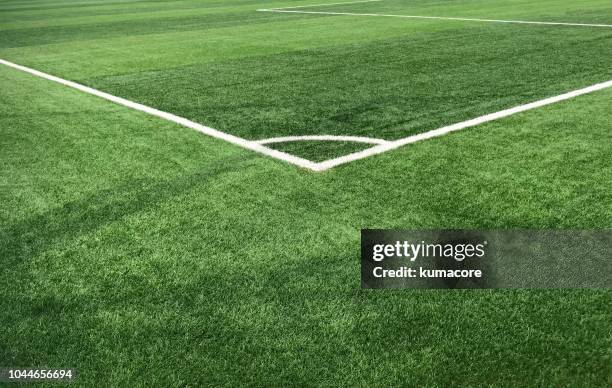 playing sports field,corner kick - football pitch corner stock pictures, royalty-free photos & images
