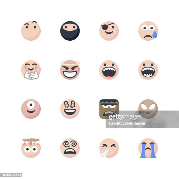 cute emoticons set - snoring stock illustrations