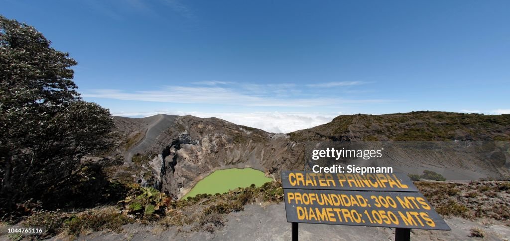 Irazu volcano National Park, caldera, crater lake, Costa Rica