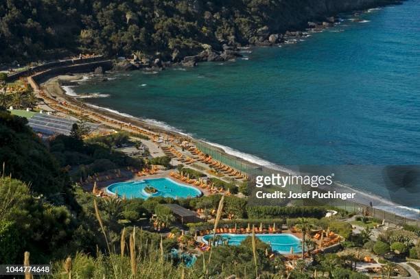 garden of poseidon health resort on the ischia island, ischia, italy - trattamento di benessere foto e immagini stock