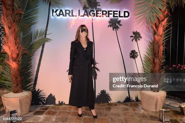 Carine Roitfeld attends the launch of the Karl x Kaia collaboration capsule collection, on October 2, 2018 in Paris, France.