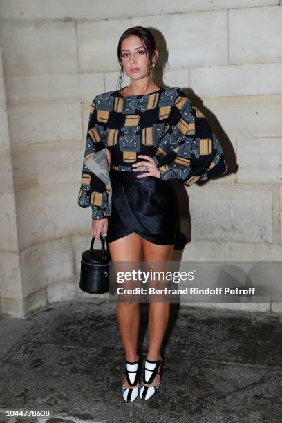 Actress Adele Exarchopoulos attends the Louis Vuitton show as part of the Paris Fashion Week Womenswear Spring/Summer 2019 on October 2, 2018 in...