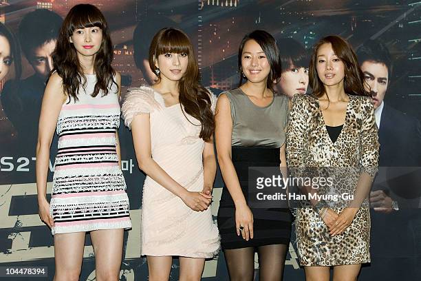 Actors Lee Na-Young and Uehara Takako and Yun Jin-Seo Yun So-Na attends the "Fugitive Plan B" press conference at the Lotte Hotel on September 27,...
